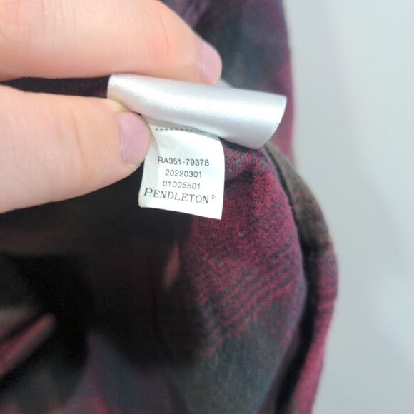 Pendleton Mens Mason Plaid Button Down LS Flannel Shirt Size L Red Gold Casual - Picture 8 of 12